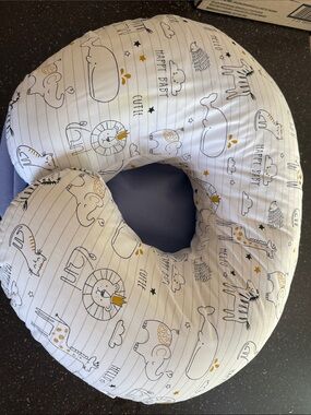 Boppy Nursing Pillow with Neutral Animal Print - White & Gold Accents